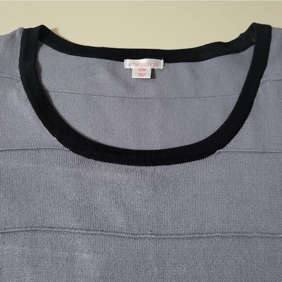 Xhilaration Black and Gray Scoop-neck Knit Long Sleeve Knit Midi Dress - Picture 7 of 10